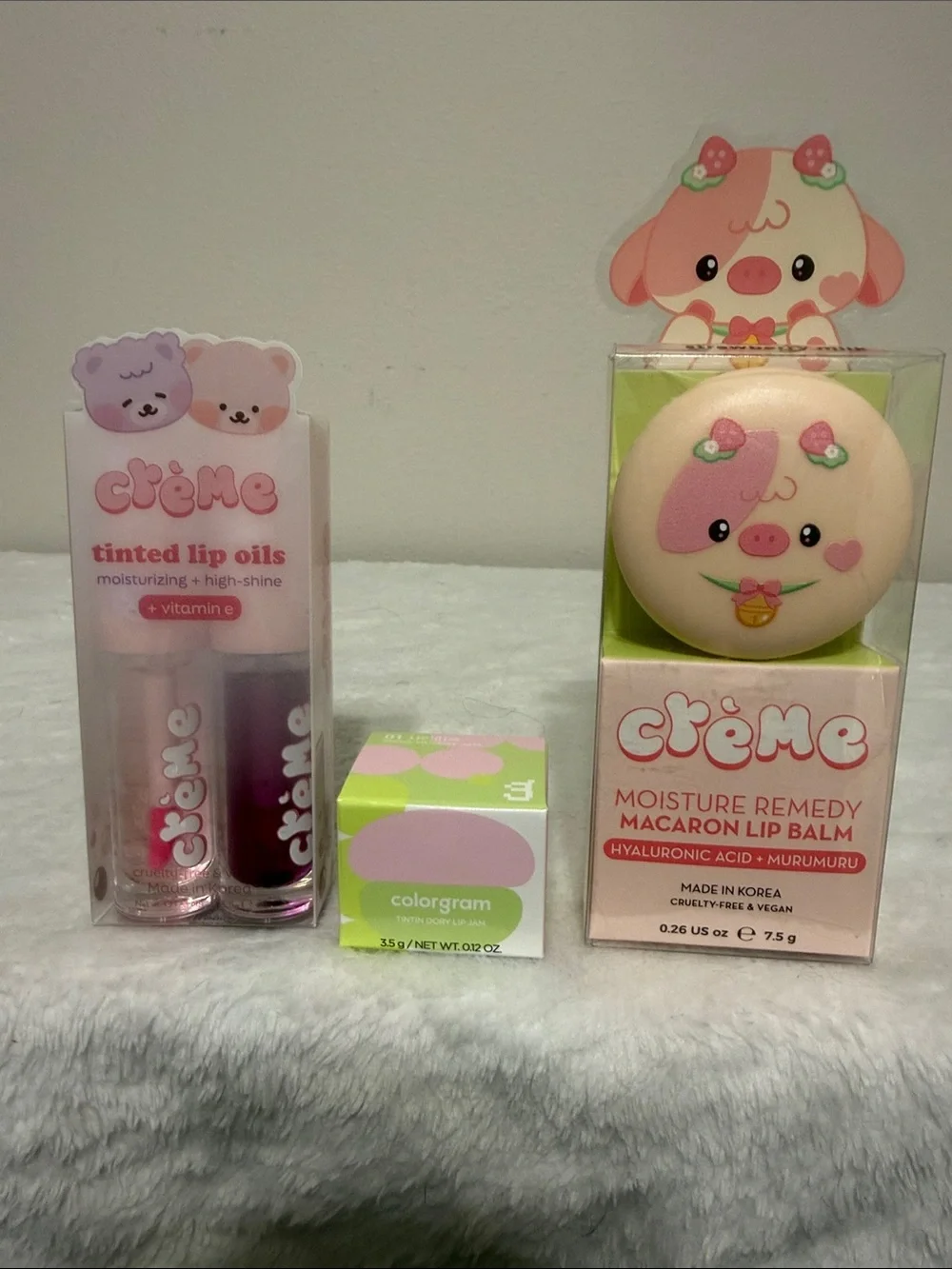 Crème Moisture Remedy Macaron Lip Balm & Tinted Lip Oils - Pink/Peach